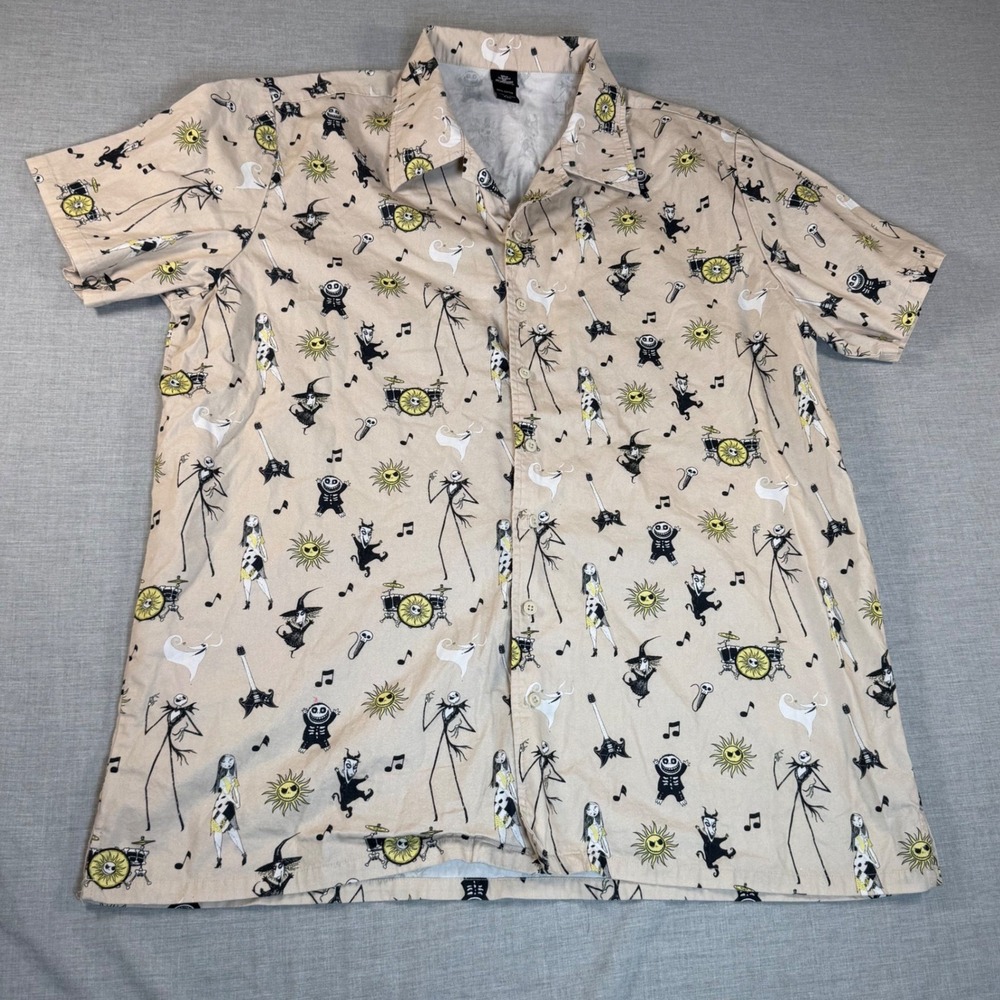 Disney Nightmare Before Christmas Jack Skellington Button Down Shirt Mens XXL